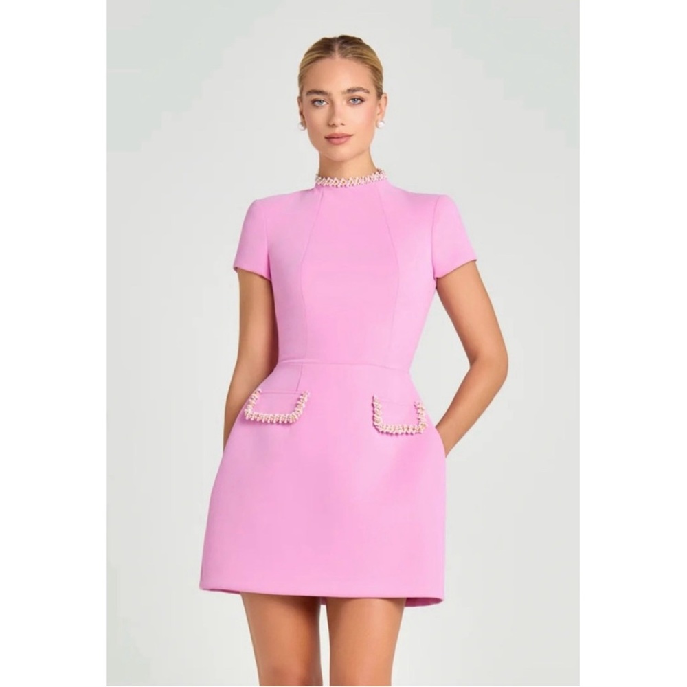 NADINE MERABI Blush Pink Mini Dress